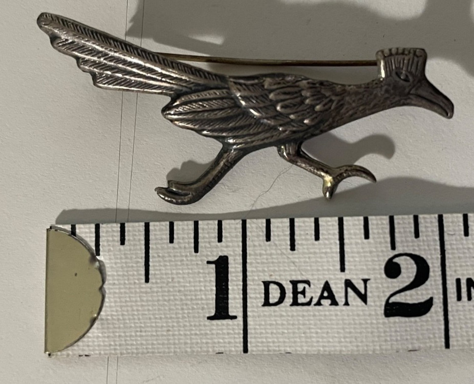 Vintage Sterling Silver Road Runner Brooch