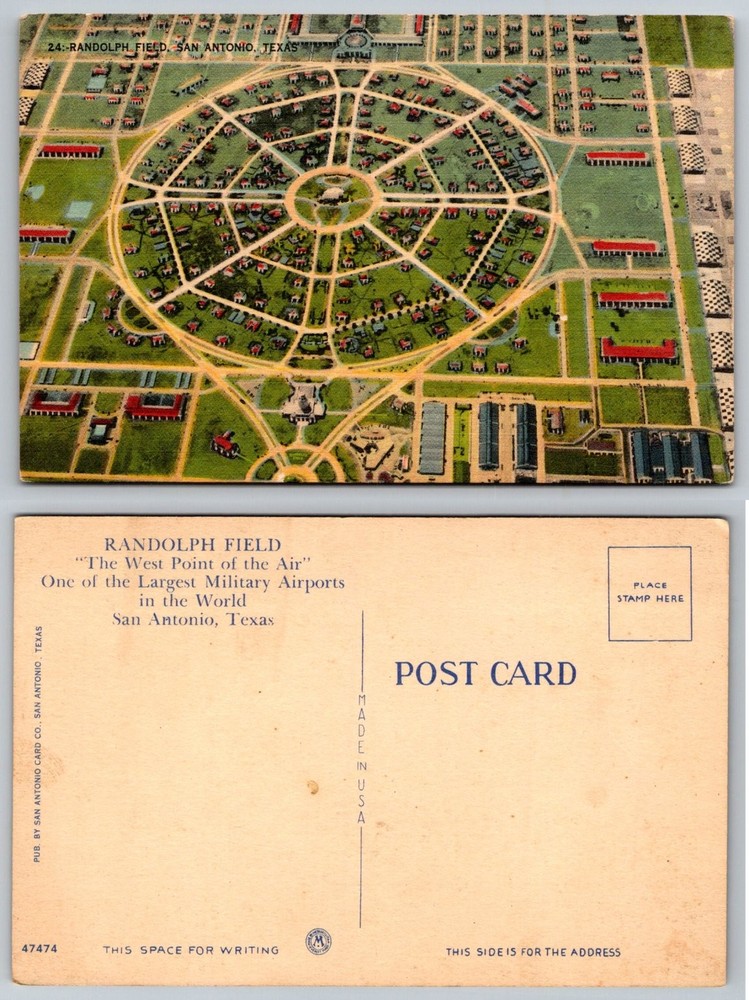 Randolph Field San Antonio TX Linen Postcard 