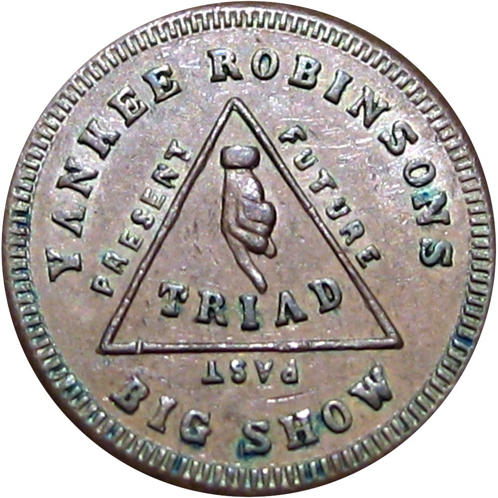 1863 Peoria Illinois Civil War Token Yankee Robinson's Traveling Circus