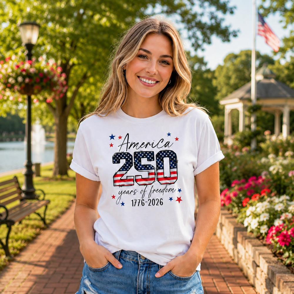 USA 250 Years of Freedom Shirt American 250th Anniversary 1776-2026  Tee