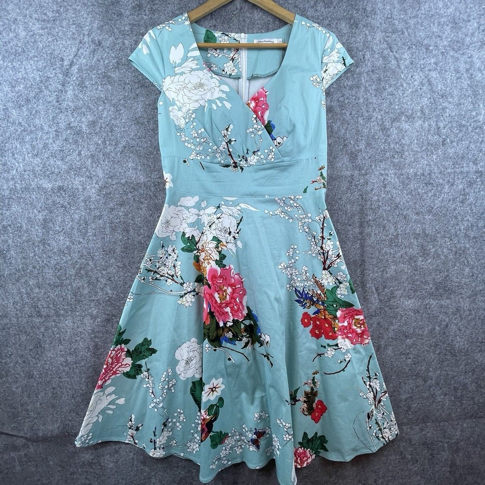 Bbonlinedress Dress Womens Large Light Blue Rockabilly Swing 50s Pinup Retro