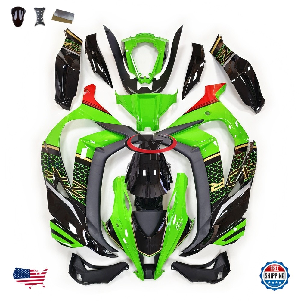 Plastic Fairings for Kawasaki Ninja ZX10R 2016 - 2020 ABS Bodywork Green Black