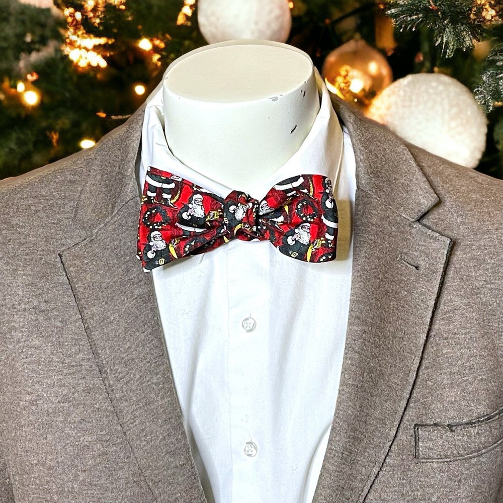 Vintage Ferrel Reed Bow Tie Santa Claus Christmas Silk Adjustable USA Made