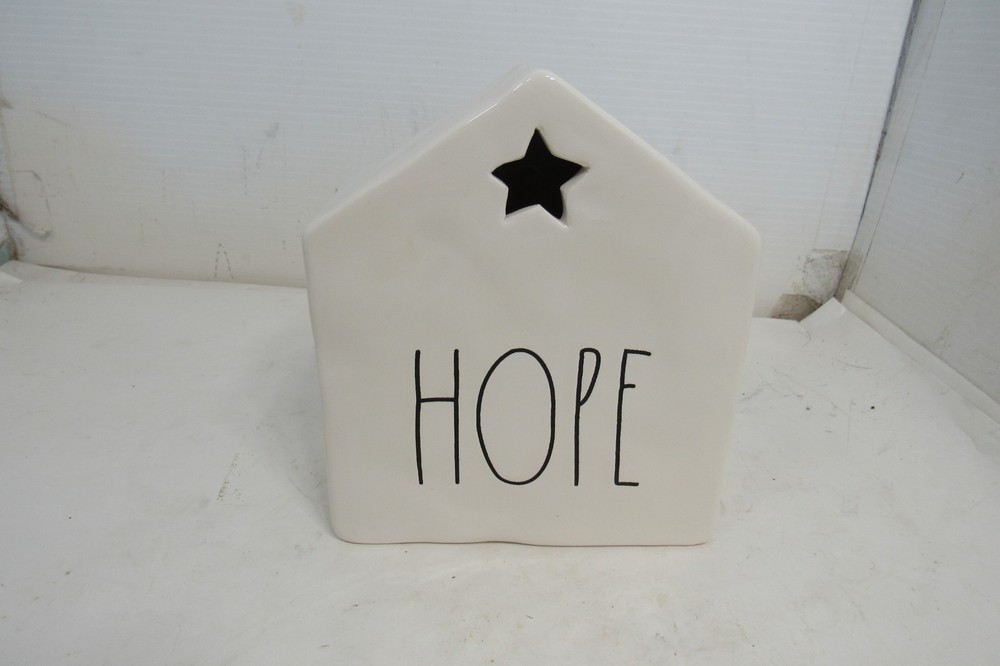Rae Dunn HOPE Ceramic Tealight Candle House 7