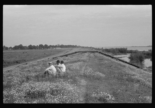 Photo:1930s Men by Irrigation Pipe Rural Field Landscape