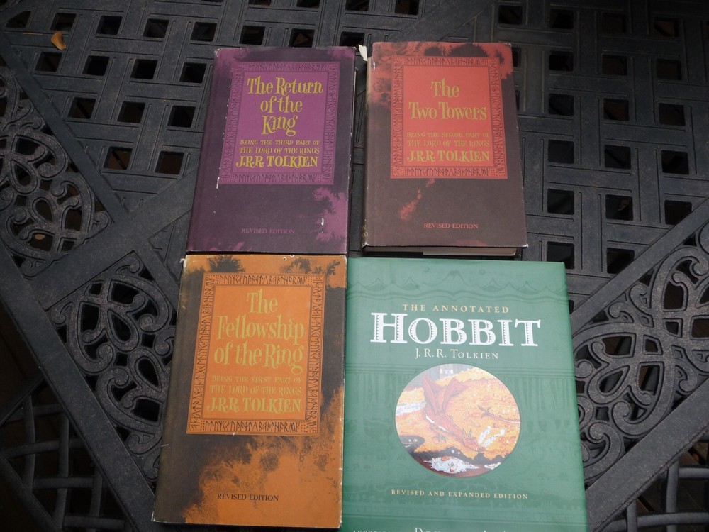 1965 Lord of the Rings 2nd Edition Hardcover Trilogy with Maps & Annotated Hobbit  