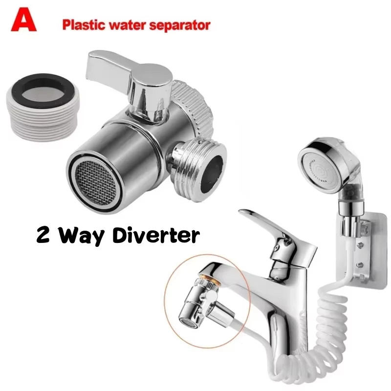 Diverter Valve G1/2 Splitter 2 or 3 Way Water Separator Shower Tee Adapter Adjus
