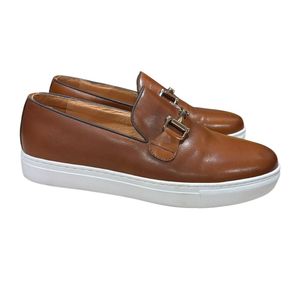 Marc Nolan Boardwalk Shoes Men's 7 Slip On Loafers Casual Leather Horse bit EUC