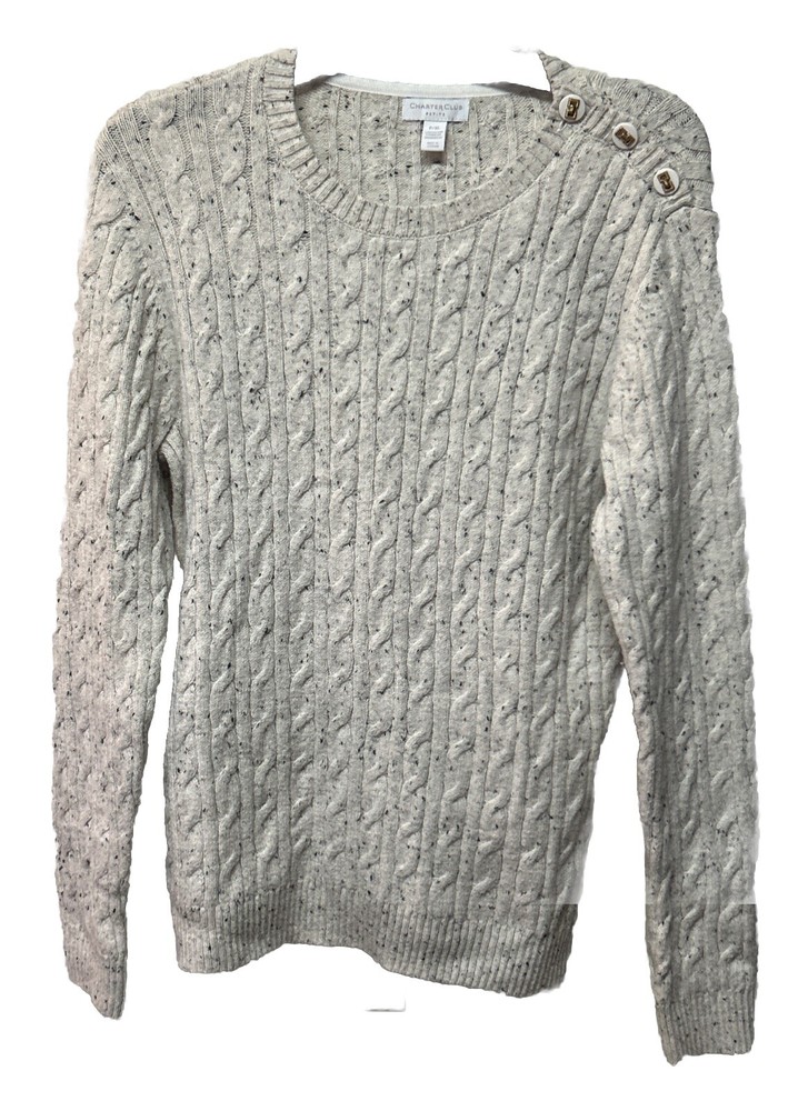 CHARTER CLUB Pullover Sweater Cable Knit Women Size Petite XL Cozy-core Cabin