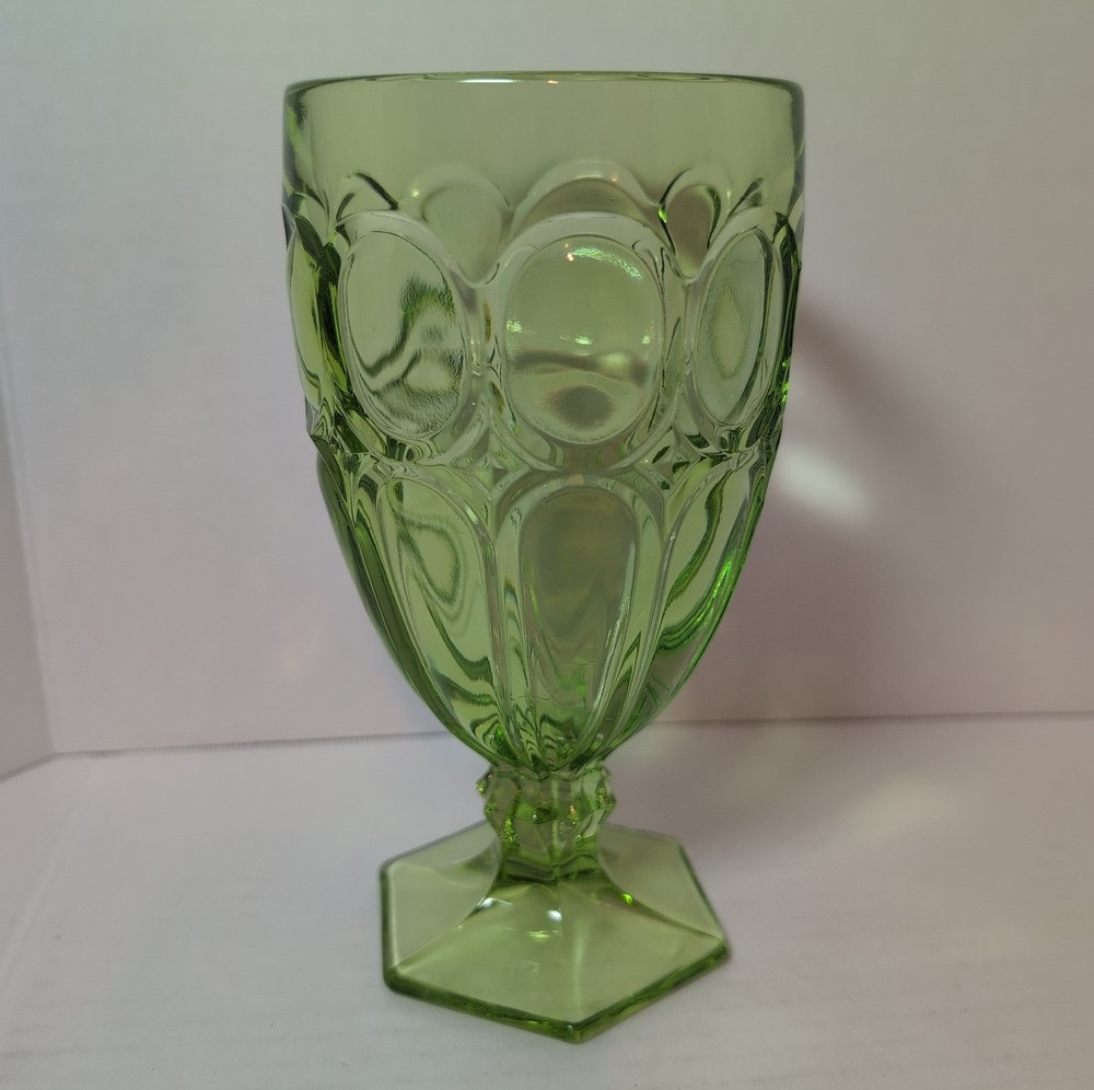 Fostoria Moonstone Green Wine/Tea Goblet Glass 6.5