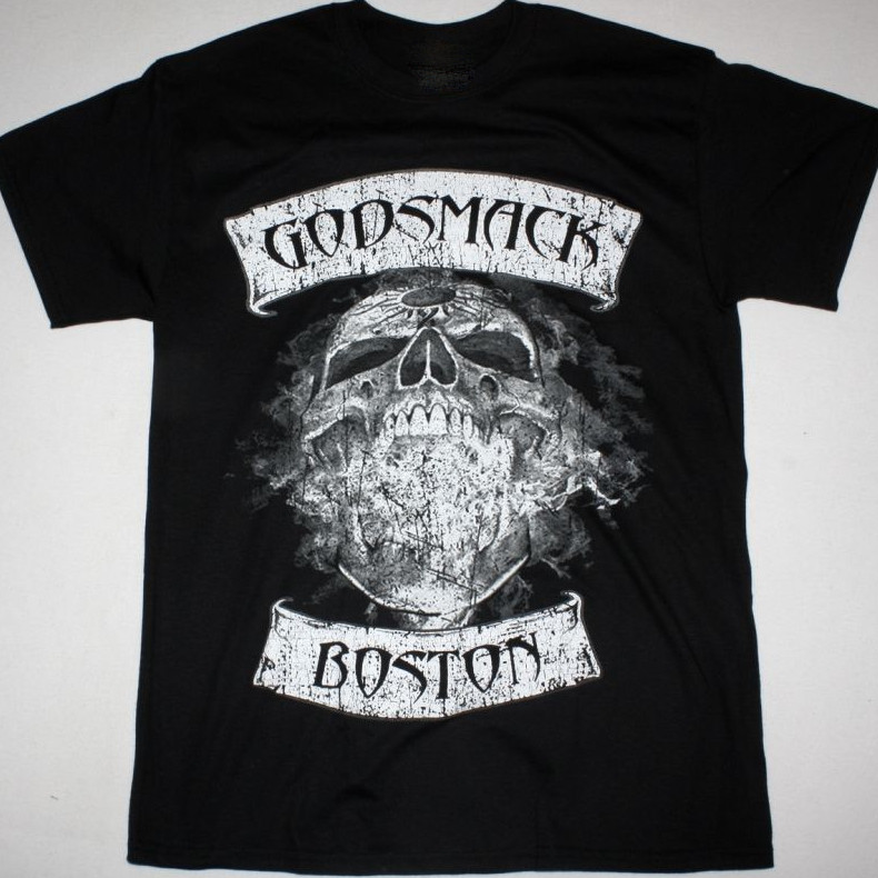 Vtg GODSMACK BOSTON Heavy Cotton Black Full Size Unisex Shirt