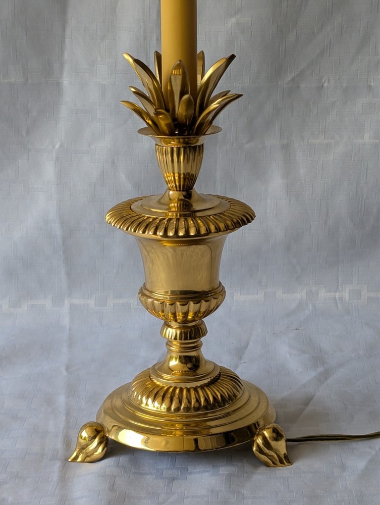 Vintage Hollywood Regency Brass Pineapple Urn Lamp