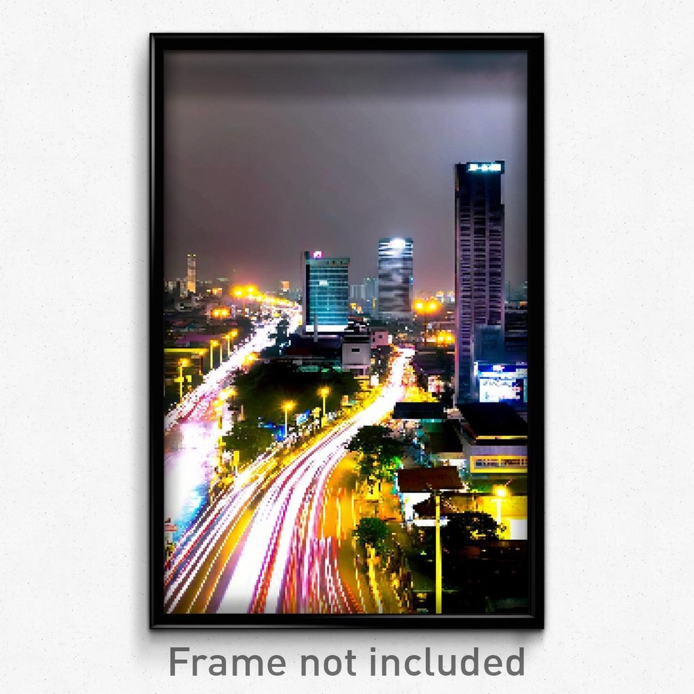 8 Bit Psychedelic Pixel Art Poster of a Dreary Thai Cityscape