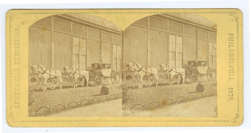 G1195~ PHILADELPHIA Centennial 1876 – Gen’l Washington’s Carriage Stereoview