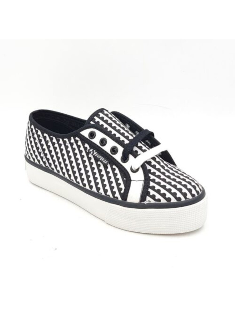 SUPERGA Womens Black Mary Katrantzou Round Toe Platform Lace-Up Sneakers 6.5 M