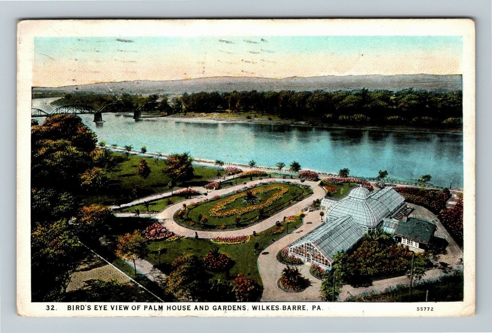Wilkes Barre PA-Pennsylvania, Birds Eye View, Palm House c1928 Vintage Postcard
