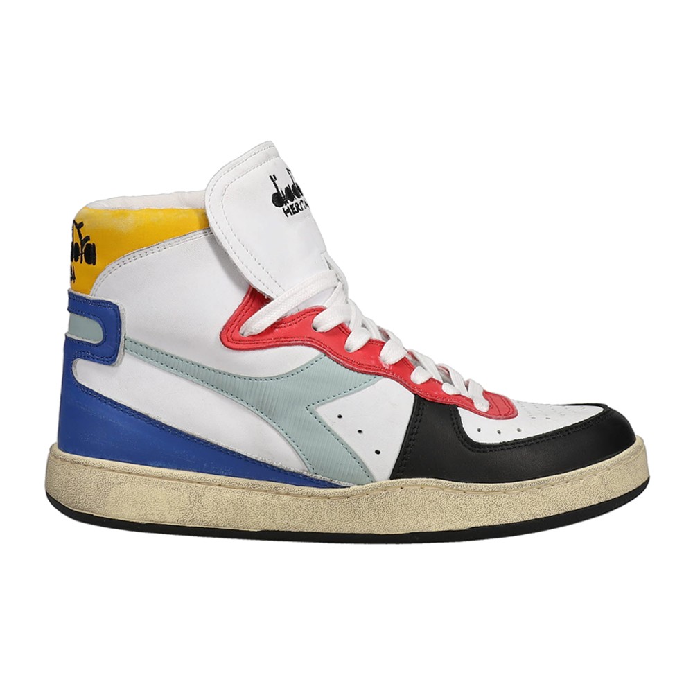 diadora Mi Basket Used High Top  Mens White Sneakers Casual Shoes 158569-C6664