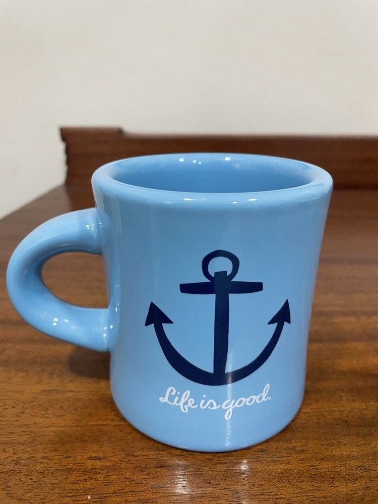Life Is Good Mug Cup Blue Anchor Do What You Like Like What You Do Ceramic