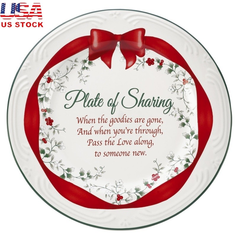 Winterberry Sharing Plate Stoneware Holiday Serveware Dishwasher Microwave Safe