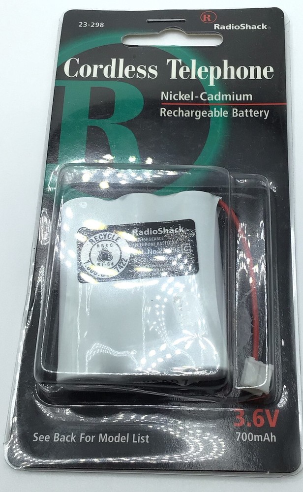 Radio Shack Phone Battery 3.6V Rechargeable Cordless Nickel Cadmium Model 23-298