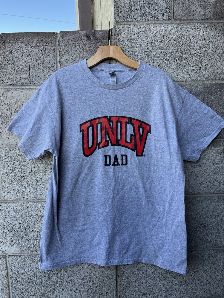 UNLV Rebels Dad College Graphic Tee Shirt Men's Large Grey Gildan L