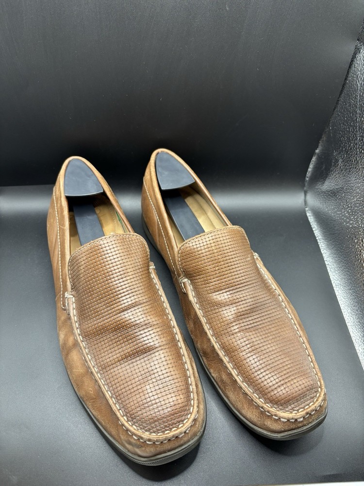 Ecco Men’s Brown Leather Loafers Slip On Dress Shoes EU 46 US 12