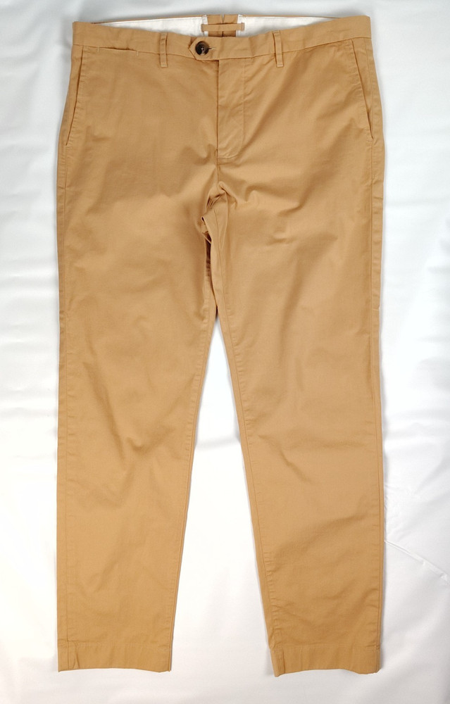 Proper Cloth Chino Pants Mens 36x 29.5 Brown Cotton Flat Front Khaki Lightweight