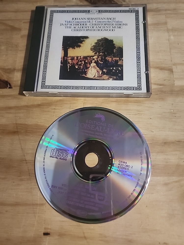 Bach Violin Concertos Jaap Schroder Academy of Ancient Music Hogwood CD-image