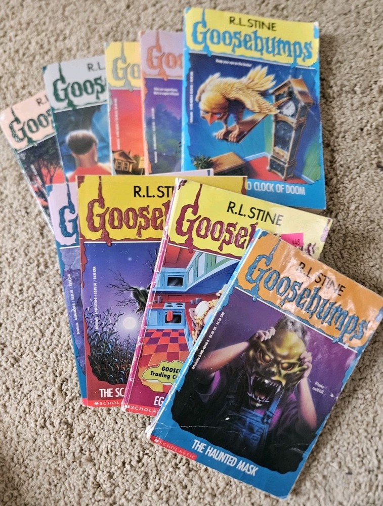 Lot of 9 Goosebumps Paperback by R L Stine Scholastic Mask Mutant Clock Blood
