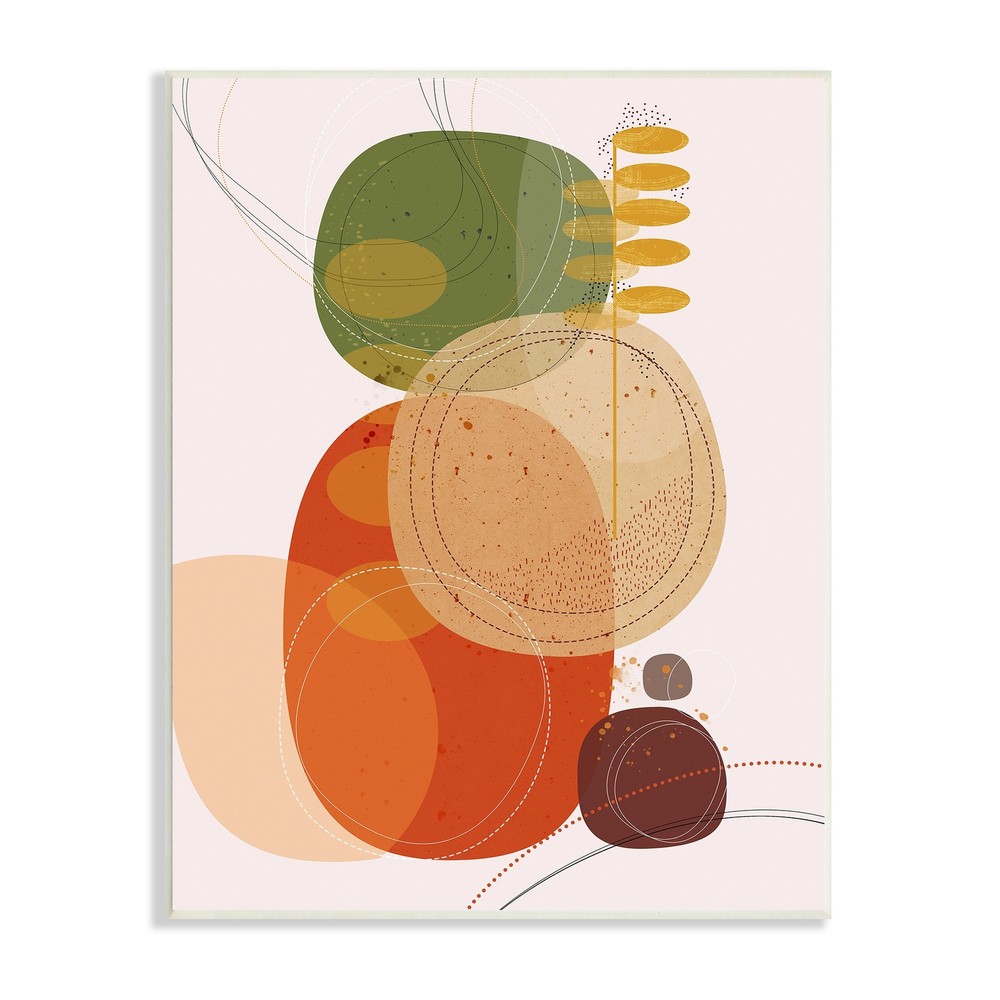 Stupell Vintage Earth Tone Circular Shape Arrangement Dotted  10 x 15