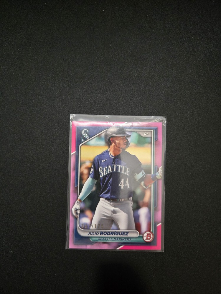 2024 Topps- 🔥Julio Rodriguez #90 Pink Parallel NUMBERED 67/175 Mariners🔥
