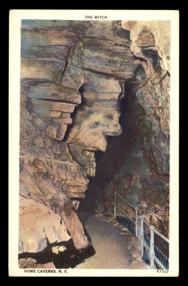 The Witch Howe Caverns New York NY Unp Postcard Linen