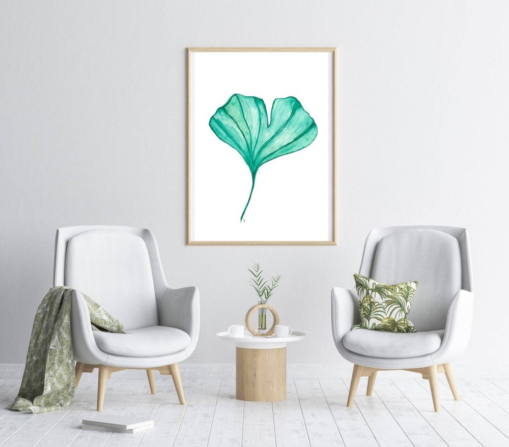 Ginko Art Print Watercolor Print Wall Art Floral Print Botanical Watercolor