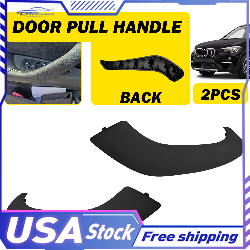 Fit BMW X1 X2 F48 F39 F49 2016-2020 2X Black Inner Door Pull Handle Trim Cover