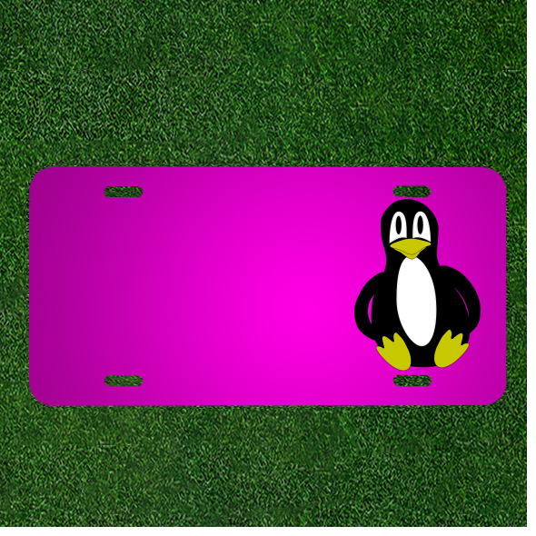 Create Your Custom Car License Plate – Add Names to a Penguin Flightless Bird Design for a Unique Personalized Touch