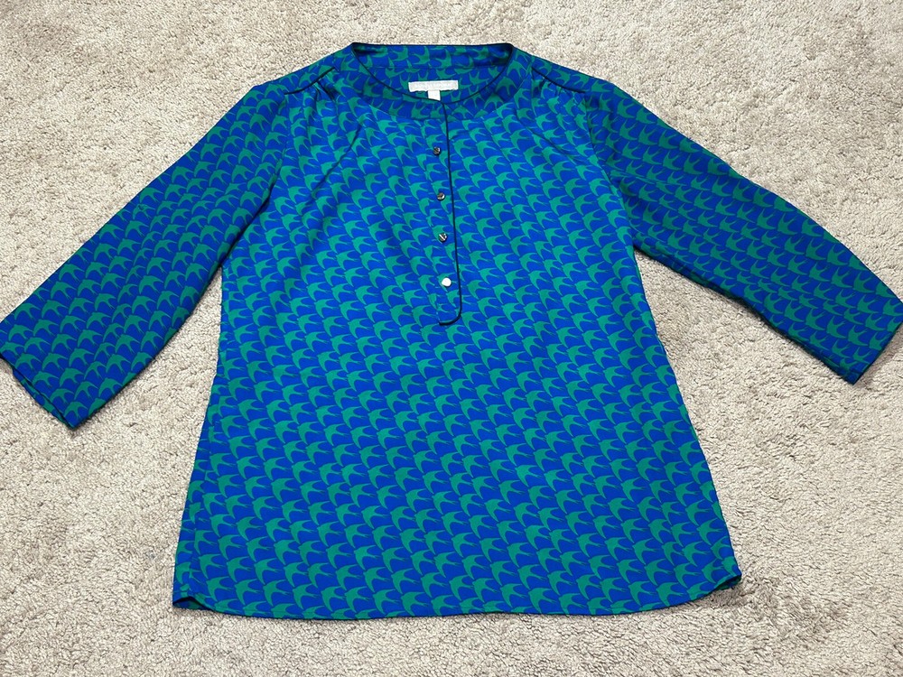 Banana Republic Womens Shirt Size Small Multicolor 1/2 Button Classic Dressy