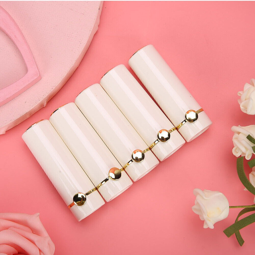 5pcs White Portable DIY Empty Lipstick Tube Lipstick Bottle Container Cosmetic