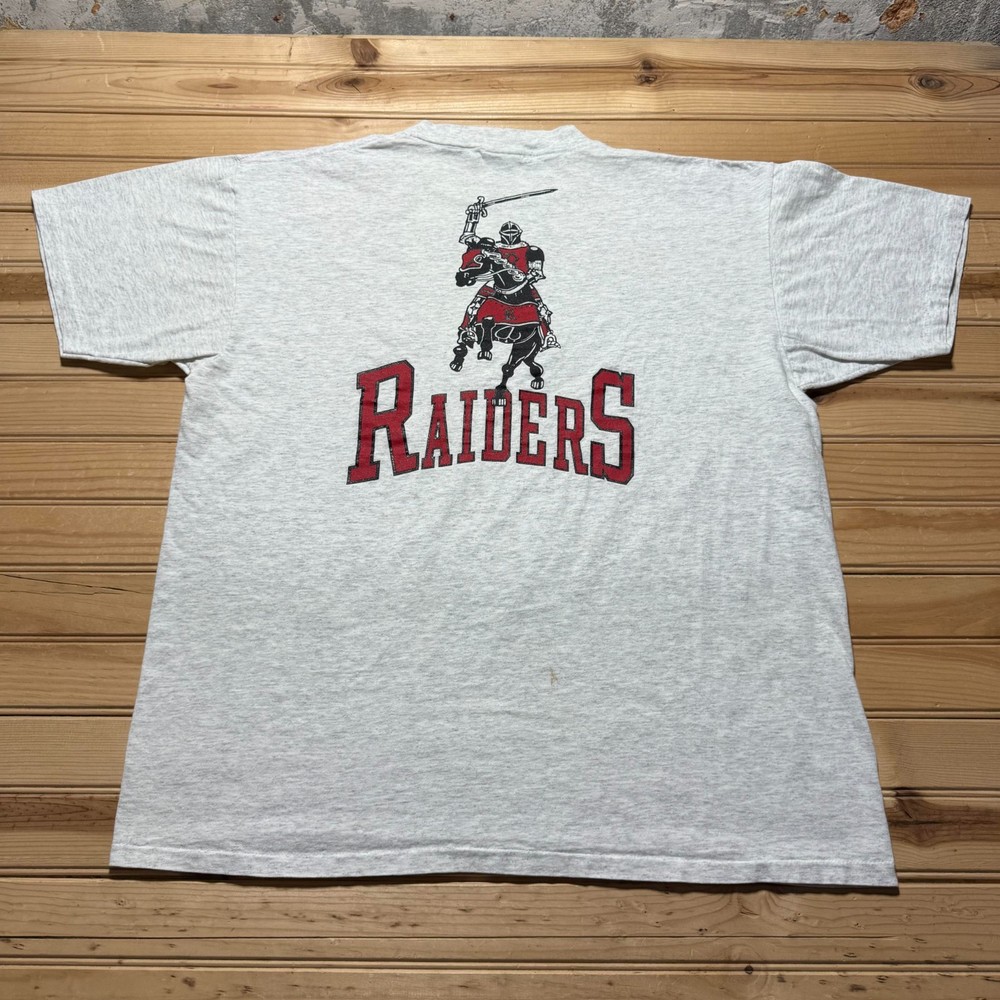 Vintage 80s Regis Raiders Knight Graphic Heather T-Shirt USA Made Men's Size XL
