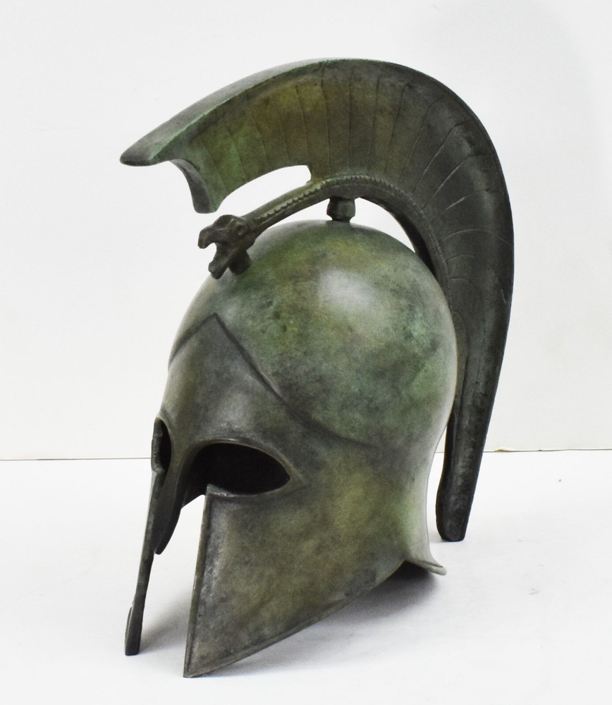 Corinthian small Bronze Helmet with snake Greek Spartan Hoplite soldier infantry