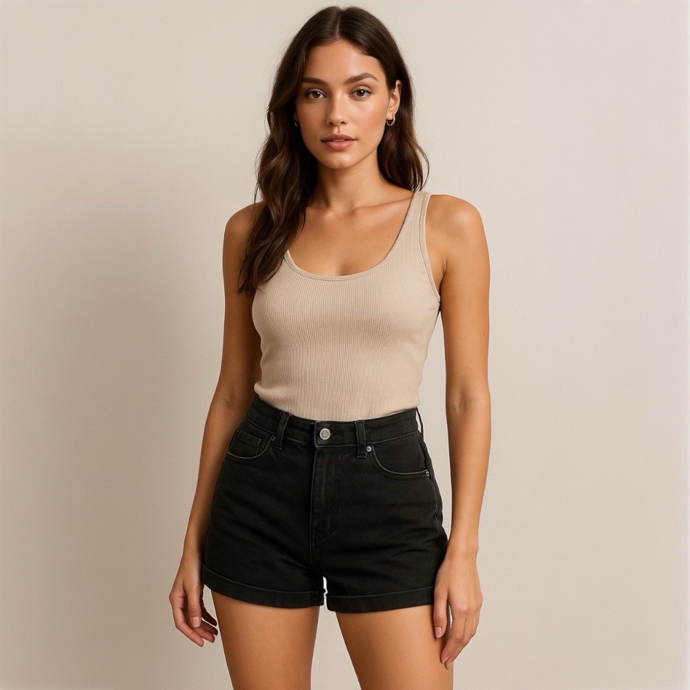 SHEIN Women’s Black High-Waisted Denim Shorts - Size XS