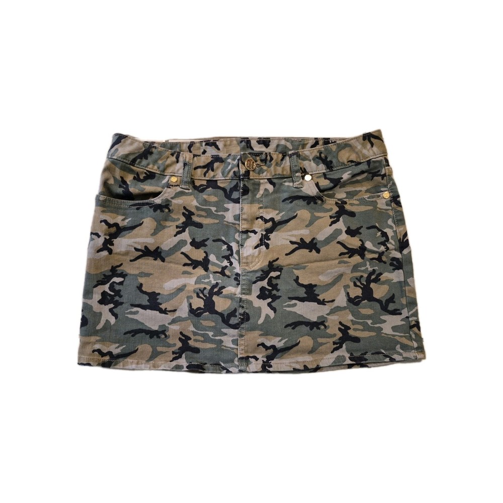Tory Burch Size 30 Mini Skirt Camo Luxury Old Money Festival Pockets $200 Money