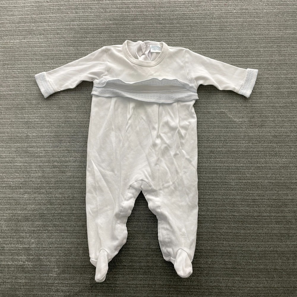 Edgehill Collection Baby Boy Collar One Piece Footed Outfit Knit Trim 0-3M
