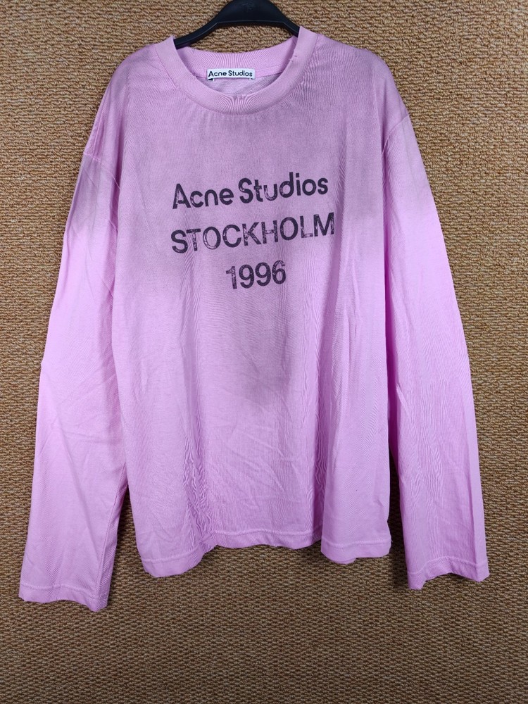 Acne Studios Stockholm 1996 Cotton Long Sleeve Pink T-shirt Top Medium