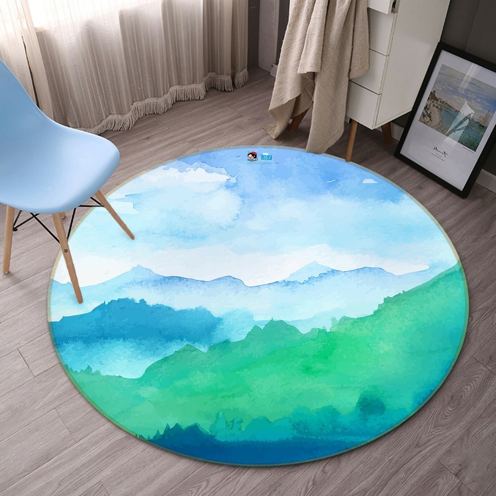 3D Mountains And Clouds NAO4073 Game Rug Mat Elegant Photo Carpet Mat Fay