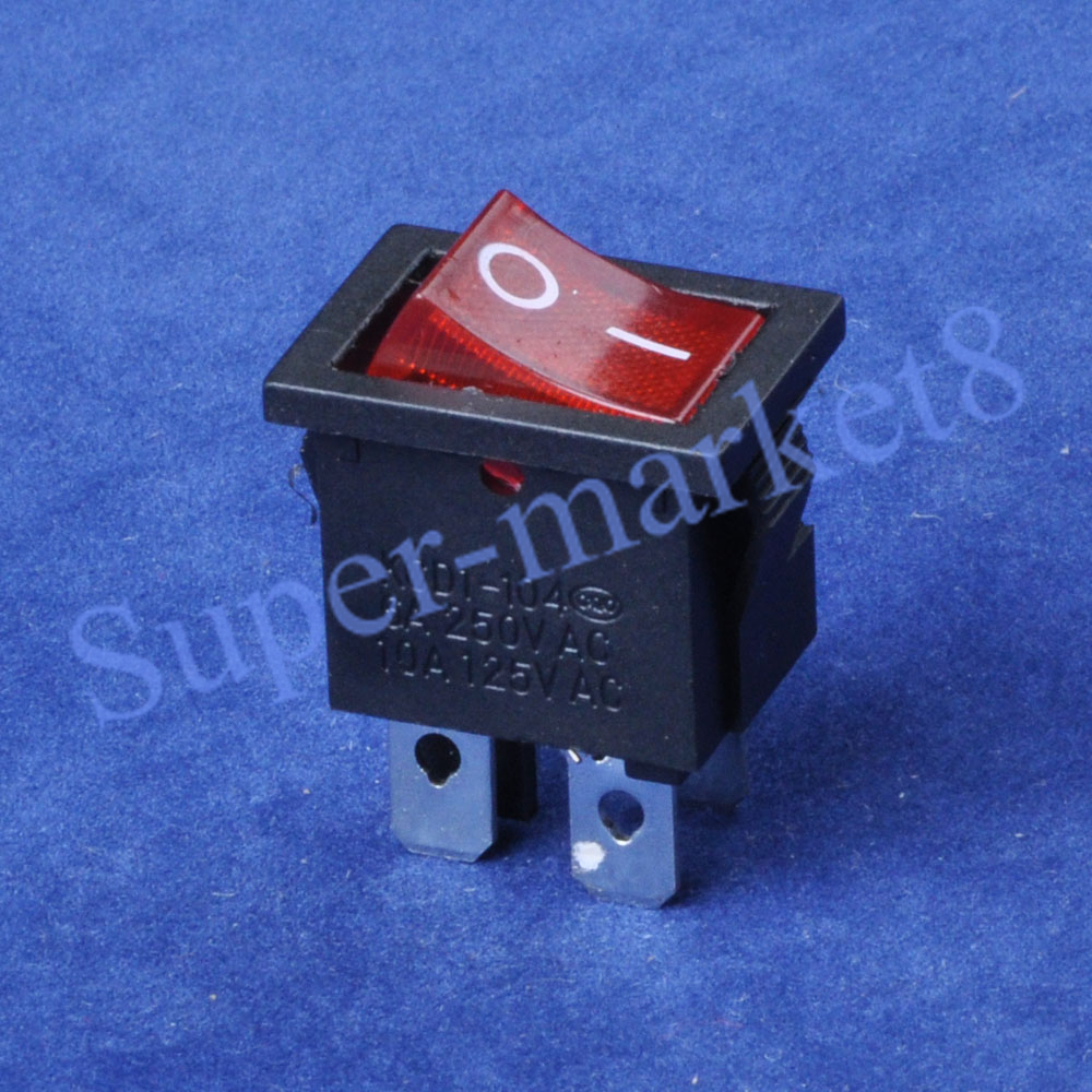 4PC Red Light Rocker Switch 4pin 10A125V 5A250V ON-OFF