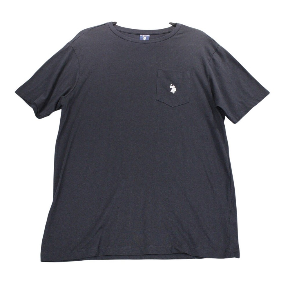 US Polo Assn Mens Medium Black Short Sleeve T-Shirt Embroidered Logo Cotton