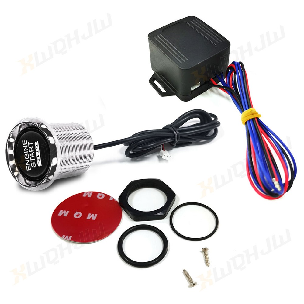 Red LED Illuminated Auto Engine Start Push Button Switch