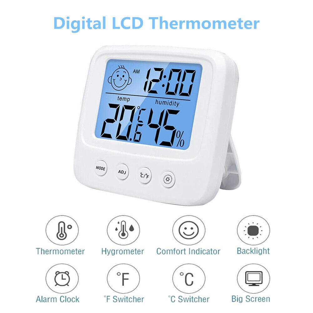 Digital LCD Multifunction Thermometer Indoor Temperature Sensor Humidity Meter
