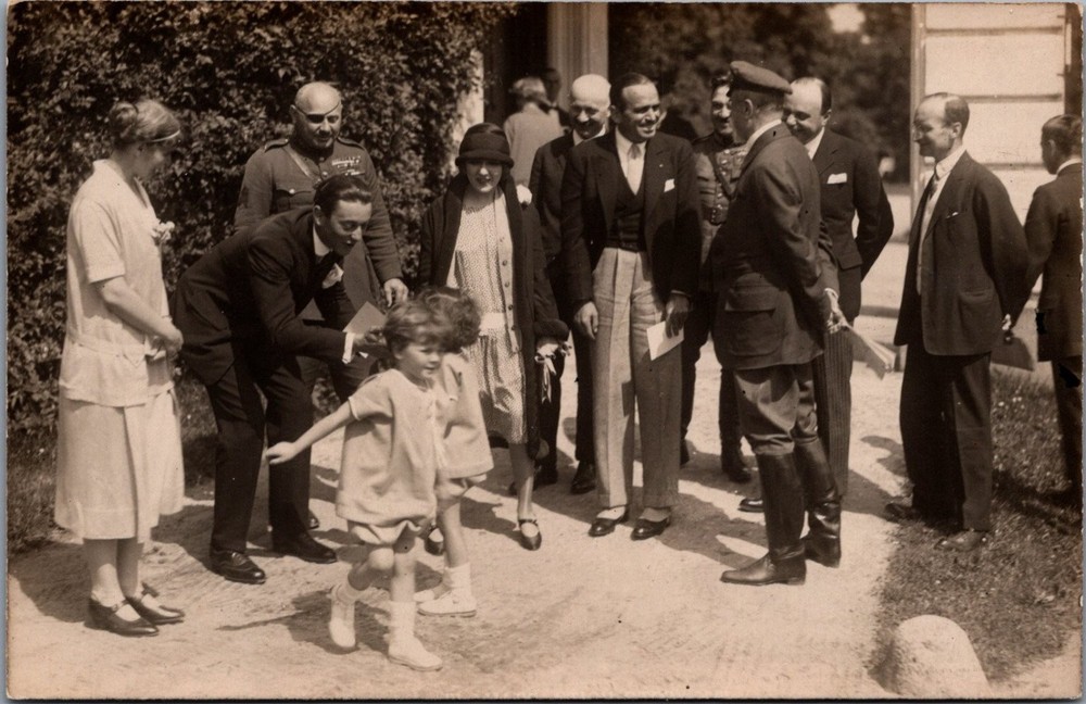 Pres. Masaryk Doug Fairbanks Mary Pickford American Embassy RPPC Postcard