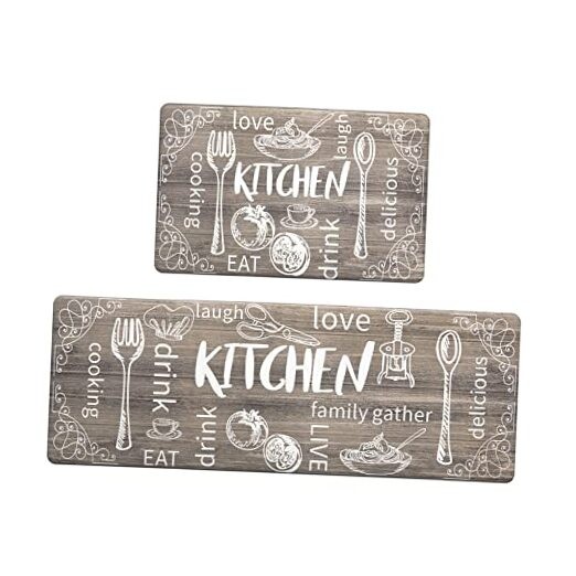 Anti Fatigue Non Slip Cushioned Kitchen Rug Set of 2 Floor Mats